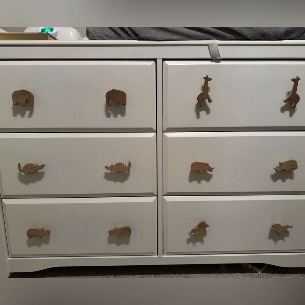 Wooden Safari Animal Drawer Knobs